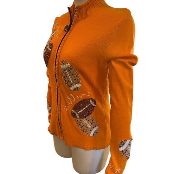 Berek Vintage Medium Football Sweater Clemson Auburn Cardigan Tennessee Orange - Picture 2 of 7